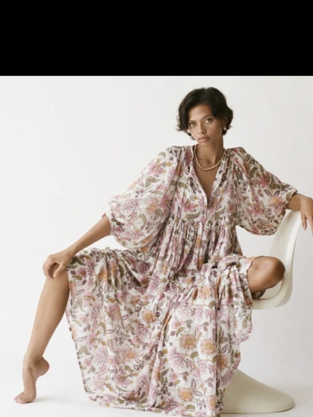 DAUGHTERS OF INDIA Kyra Fuchsia Bloom Maxi Dress! M